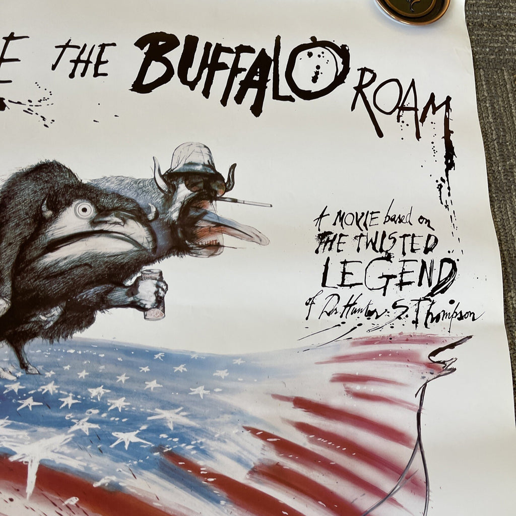 WHERE THE BUFFALO ROAM 1980 HUNTER  S THOMPSON Promo Poster Noel Young #493