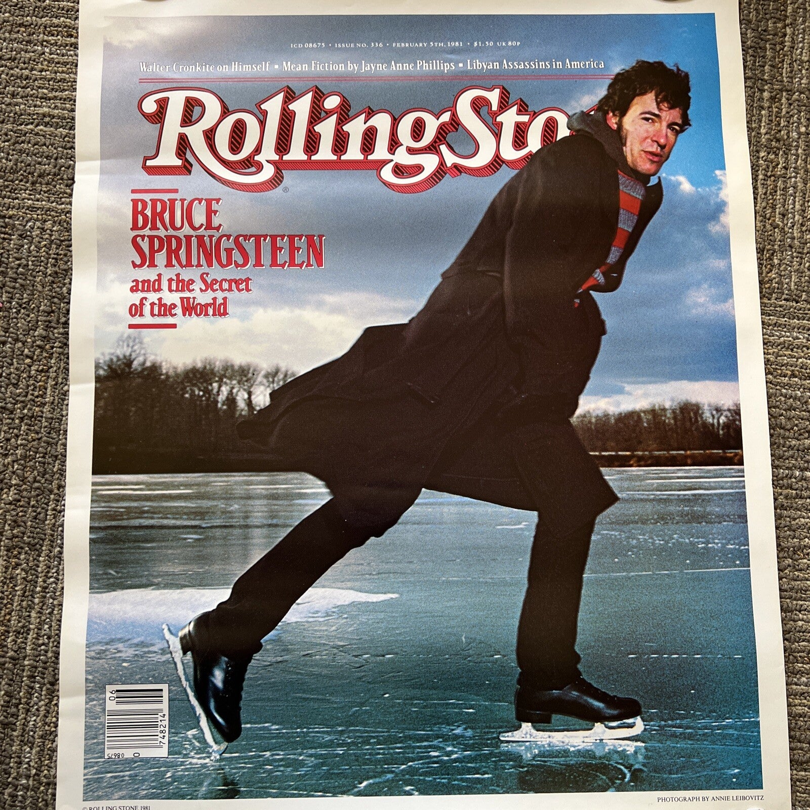 Bruce Springsteen 1981 Rolling Stone Cover Original Promo Poster 1981 Vintage0