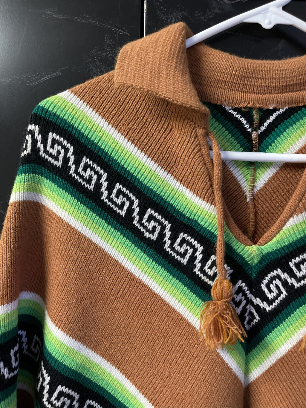 Vintage Poncho Woven  Inca Aztec Design by Tejidos San Luis Columbiana 1960s1
