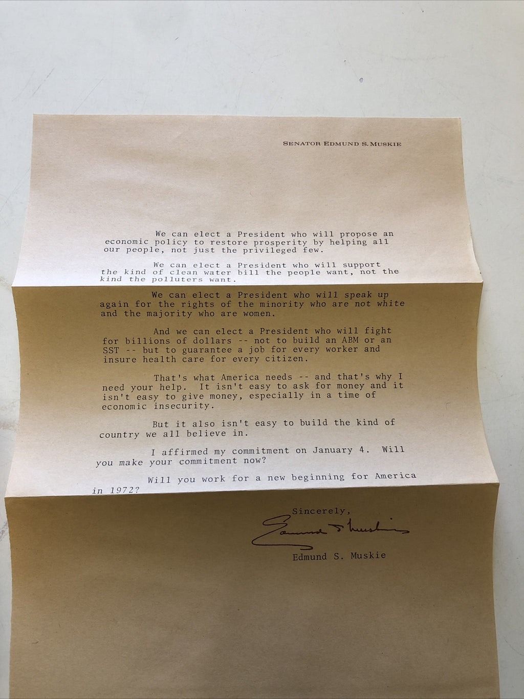 Vintage: Edmund Muskie Vs Nixon Request For Donations To presidential campaign4