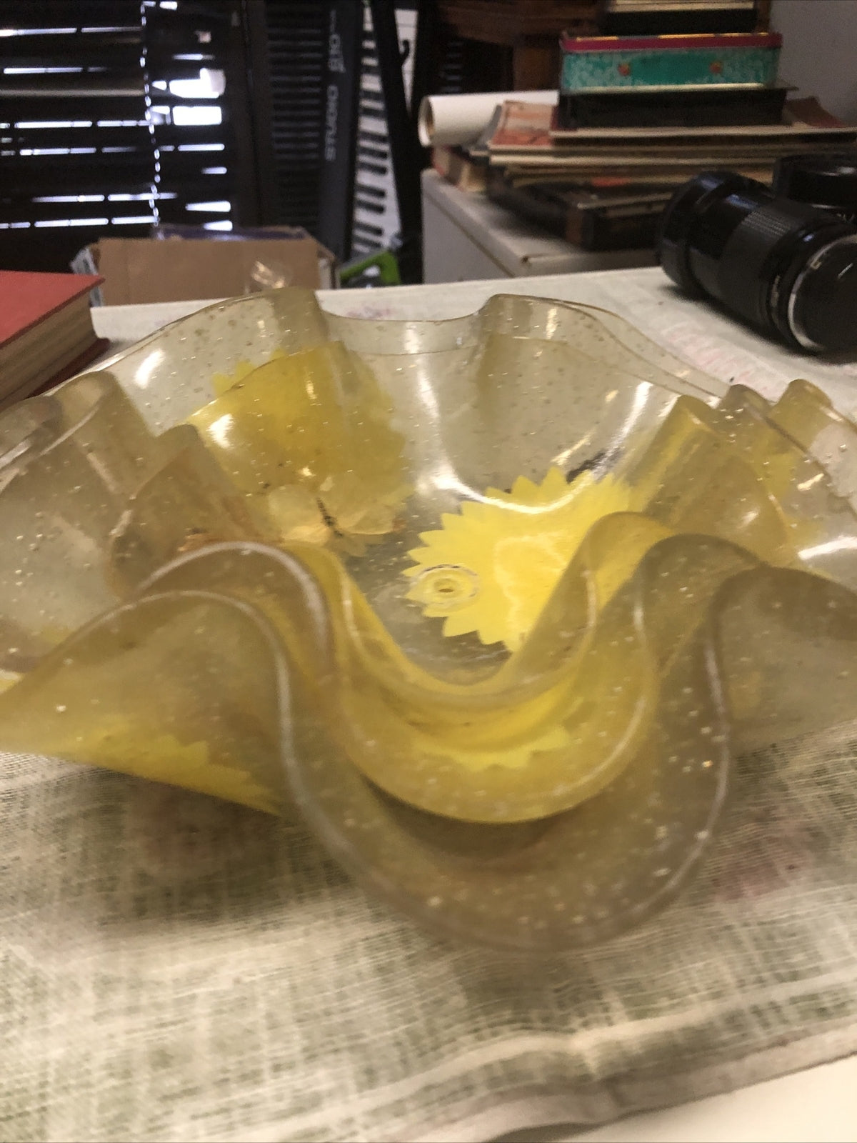 Vintage Set Of 3 Flower Trays Bowls Hand Crafted In California2