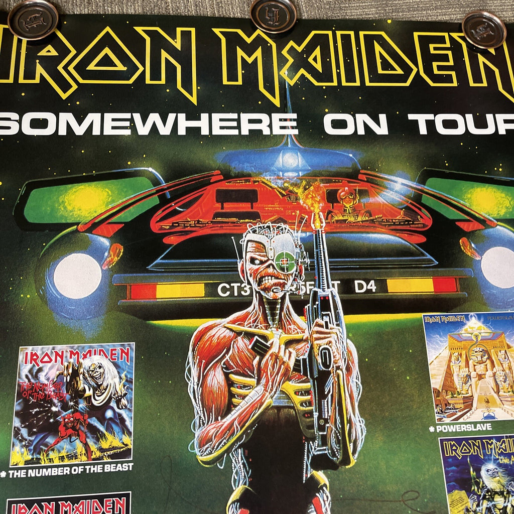 RARE 1986 IRON MAIDEN Somewhere On TOUR Promo POSTER HEAVY METAL #40 48”4