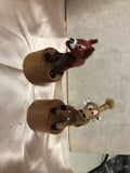 Vintage Lot Of 2 Wooden Mini Animal Figures0
