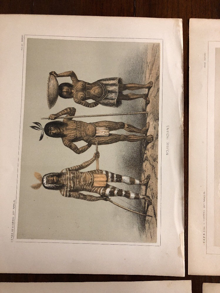 1860 Indian Surveys 35th parallel Lithograph Navajos Railroad Mojave Zuni Lot5