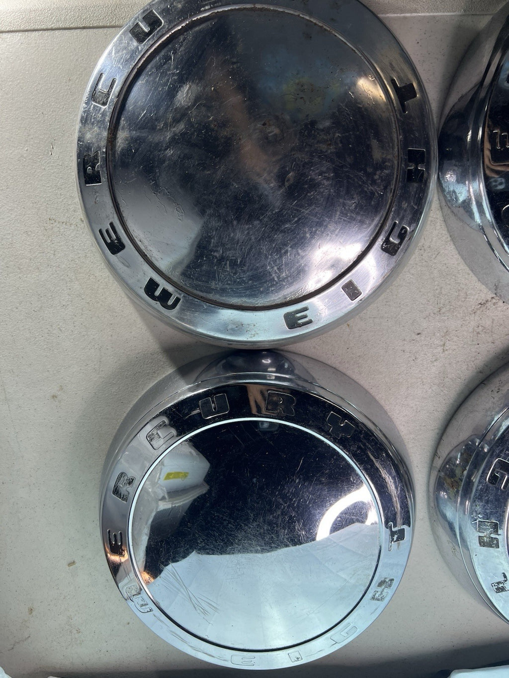 Vintage MERCURY EIGHT Chrome Hubcaps – Set of 4 – Rat Rod / Restoration Parts1