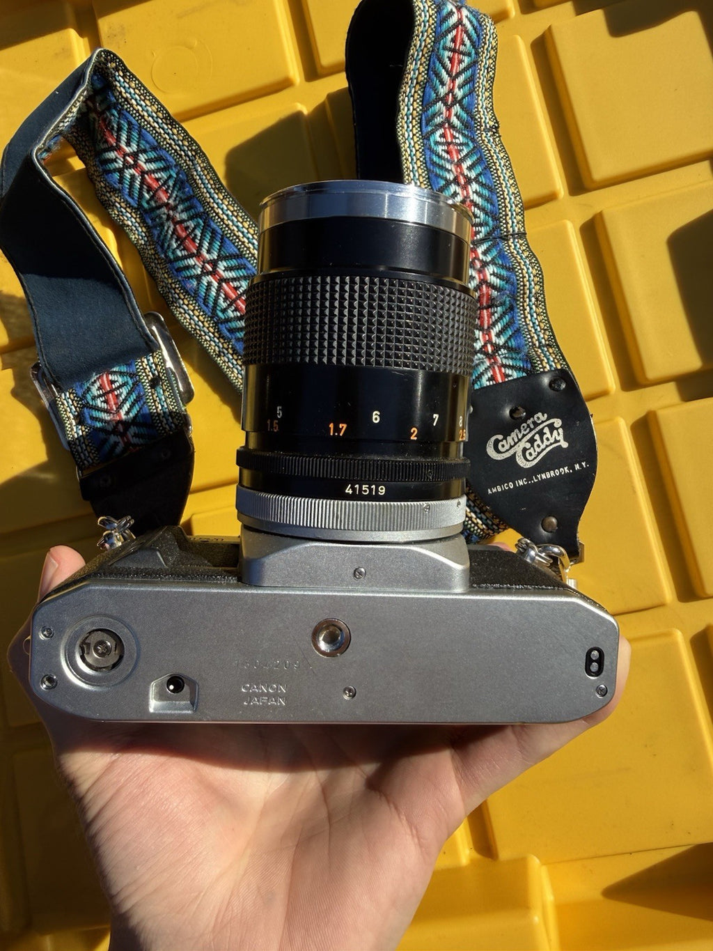 Canon AV-1 SLR Film Camera - Silver with Canon fd 135mm 1:3.5 lens With Strap6
