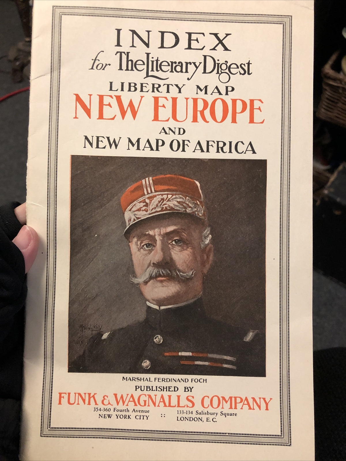 Index for the Literary Digest Liberty Map New Europe & New Map of Africa 19200