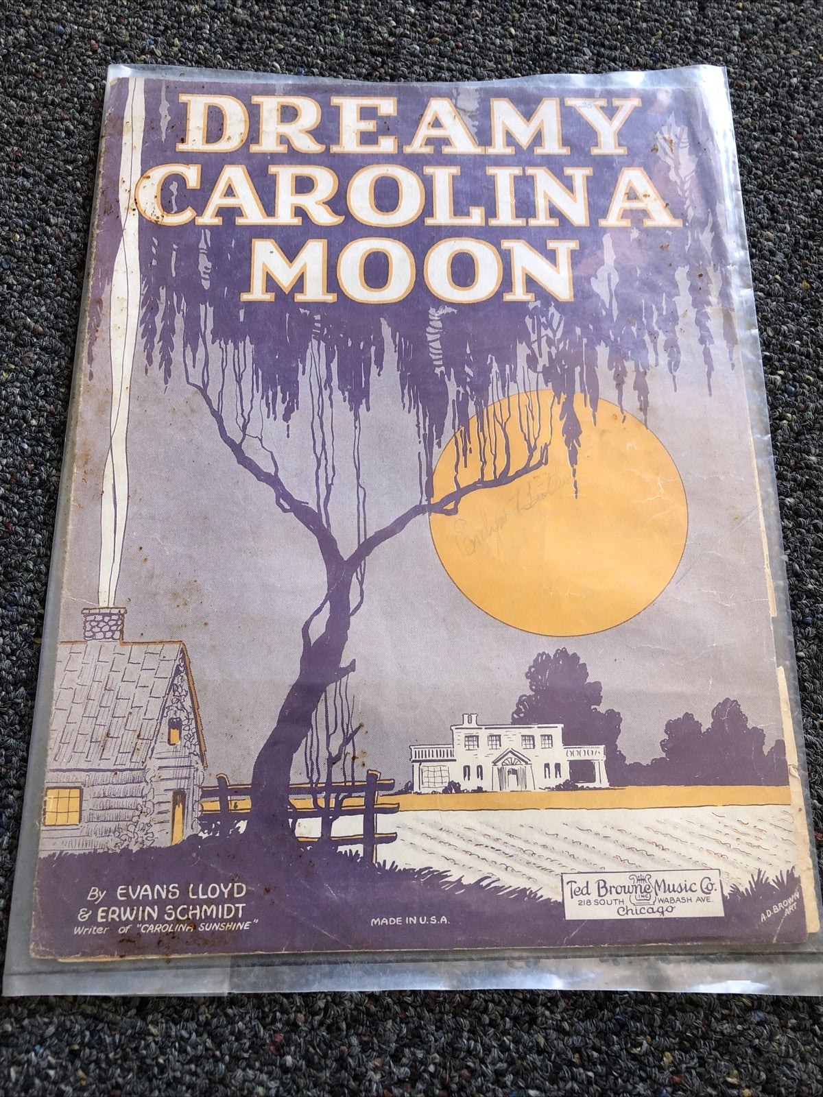 VINTAGE SHEET MUSIC " IN THE CHAPEL IN THE MOONLIGHT " DATED 19363