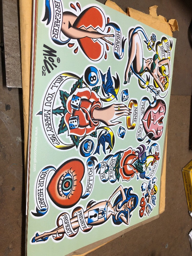 Mitch OConnell “Heart Breaker” Flash Art Sheet No Sticker 2001 Rare!0