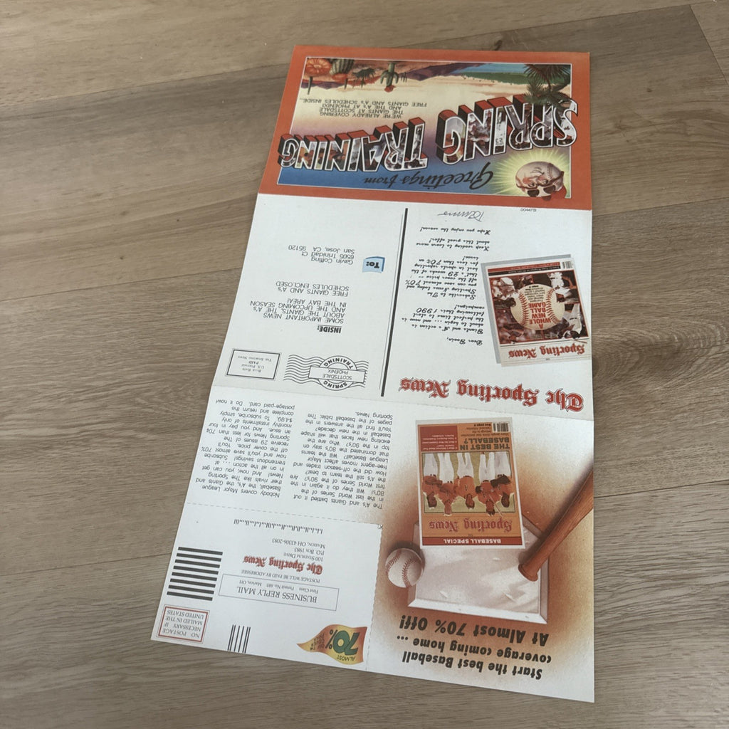 Vintage 1990 San Francisco Giants Spring Training Schedule Poster4