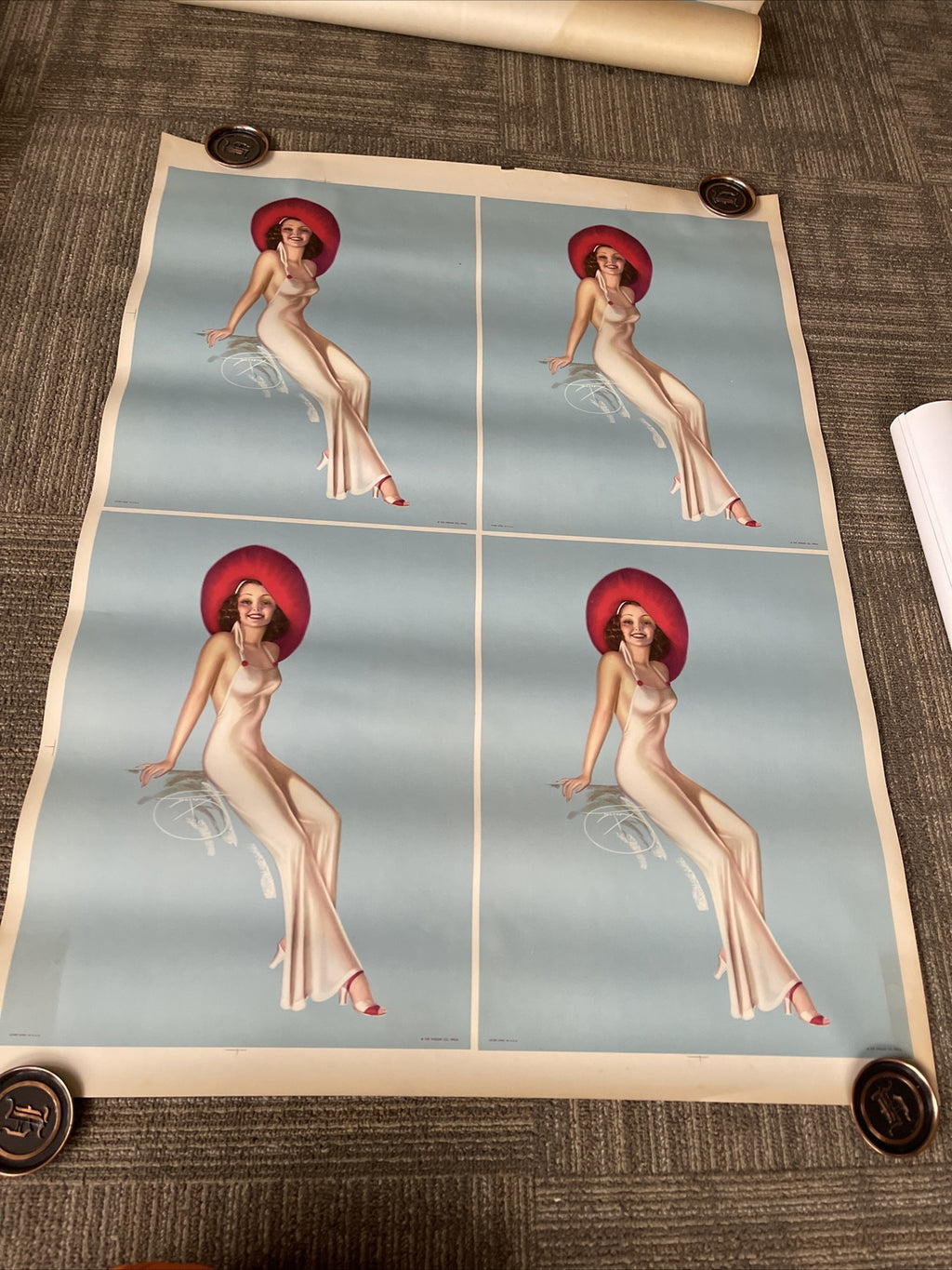 #199 Vintage Billy Devorss 32" X 44” Pin-Up Poster Lithograph 1940s Original1