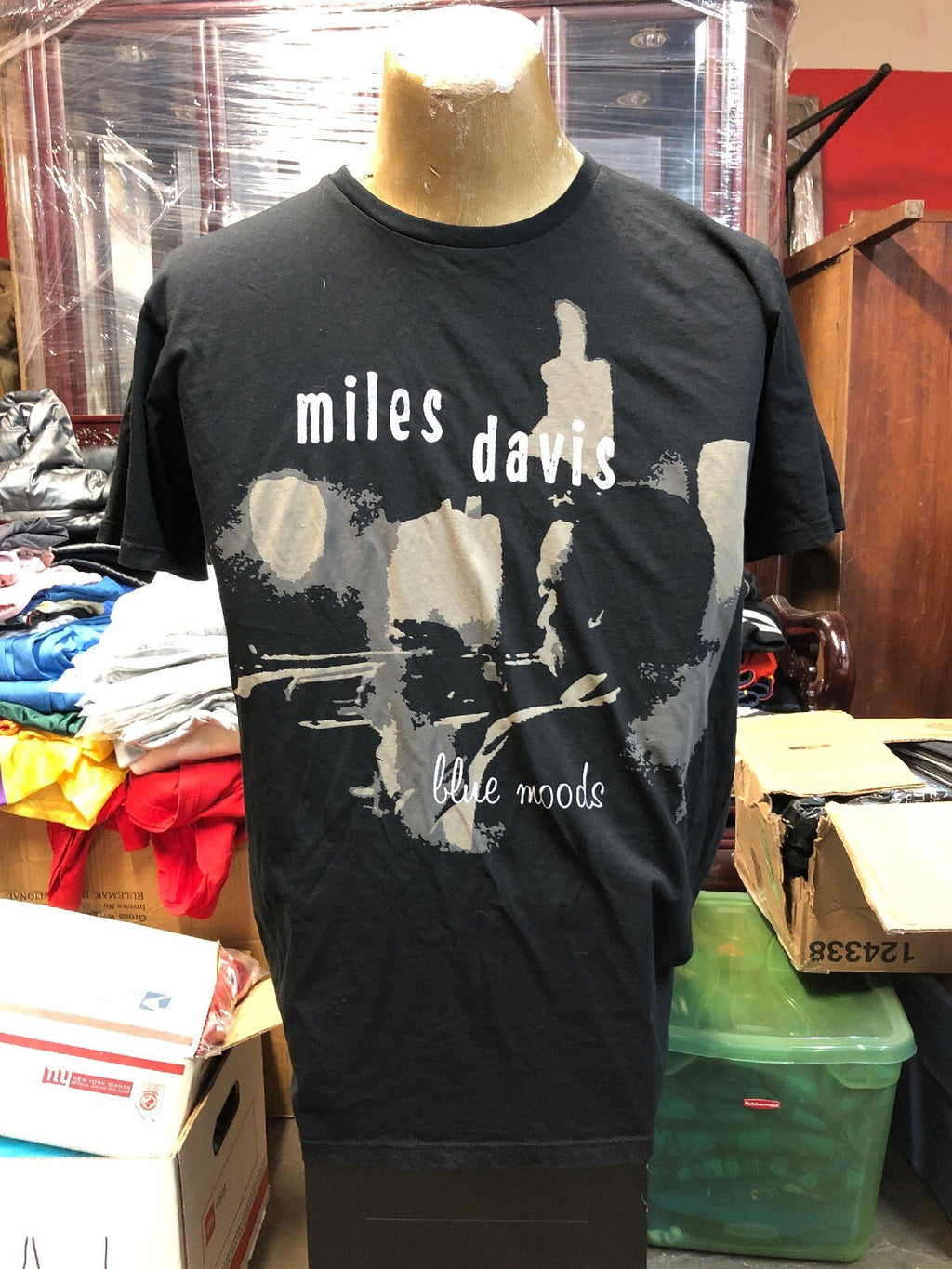 Miles Davis Album Blue Moods Cover Astrella Entertainment Inc Black Shirt M0