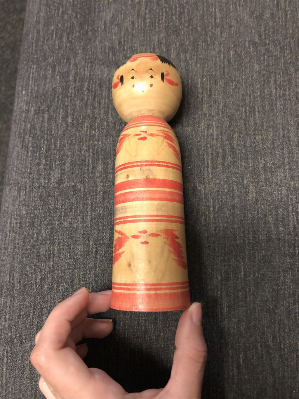japanese kokeshi old doll vintage traditional 6 Inches inch big sato tosio0