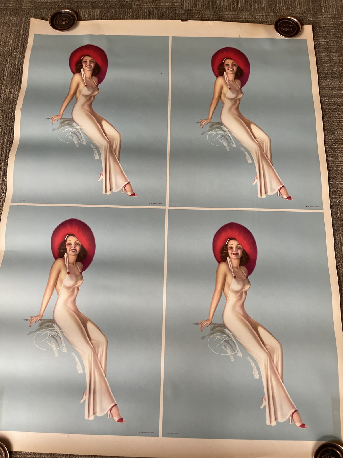 #199 Vintage Billy Devorss 32" X 44” Pin-Up Poster Lithograph 1940s Original2