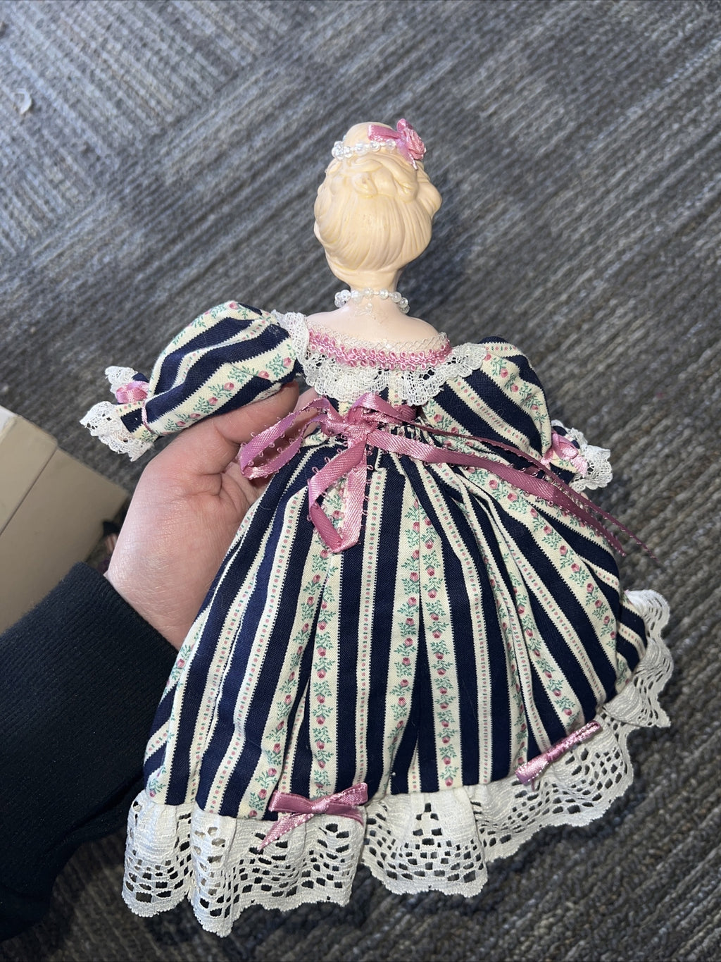 Vintage 9” Small Bisque Doll Cloth Body5