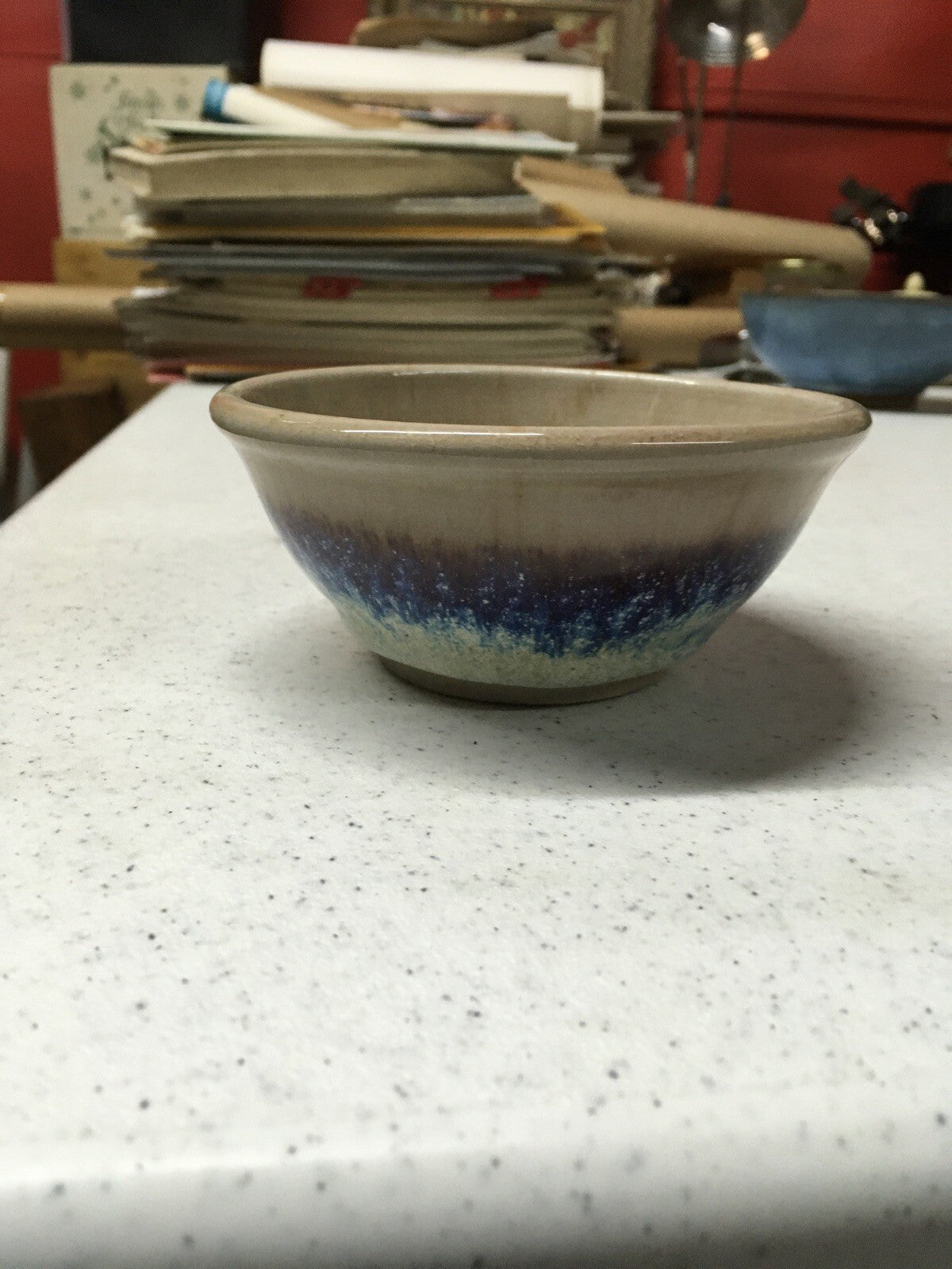 Vintage Painted Desert Pottery Display Dish Bowl0