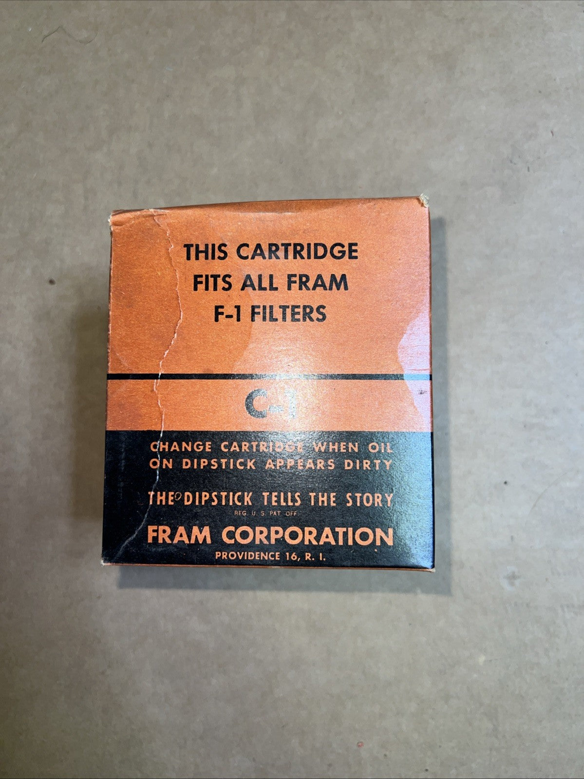 Vintage Fram C-1 Oil Filter Cartridge w/ Box NOS Treated USA3