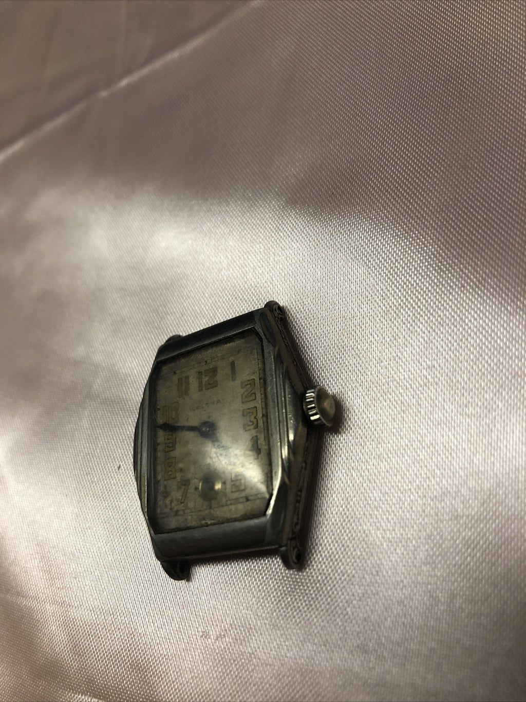 Vintage Waltham Wristwatch Mens Art Deco For Parts Or Repair Not Running No Band1