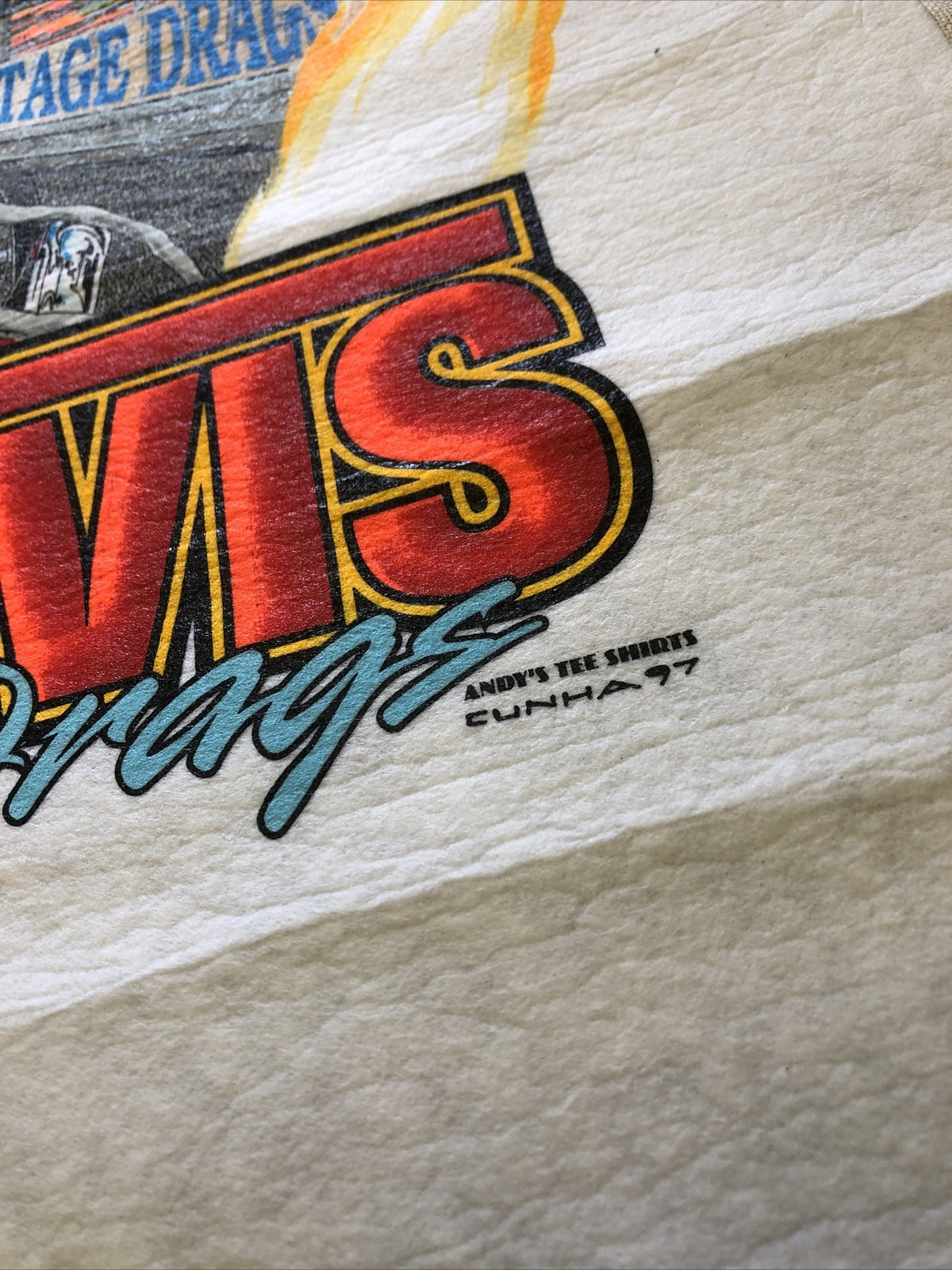 Vintage Goodguys 1997 Jim Davis Memorial Drags Cloth Poster 21.5”x16.5”3