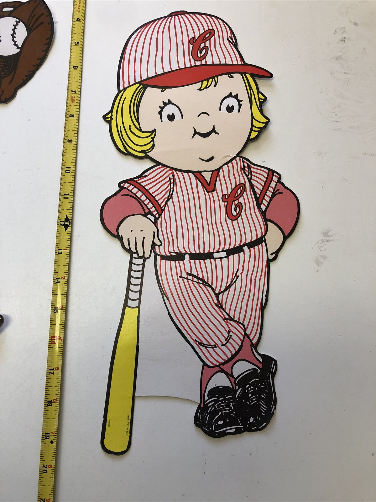 VINTAGE Rare Cardinals Baseball 15" Paper Cut Outs For Children1