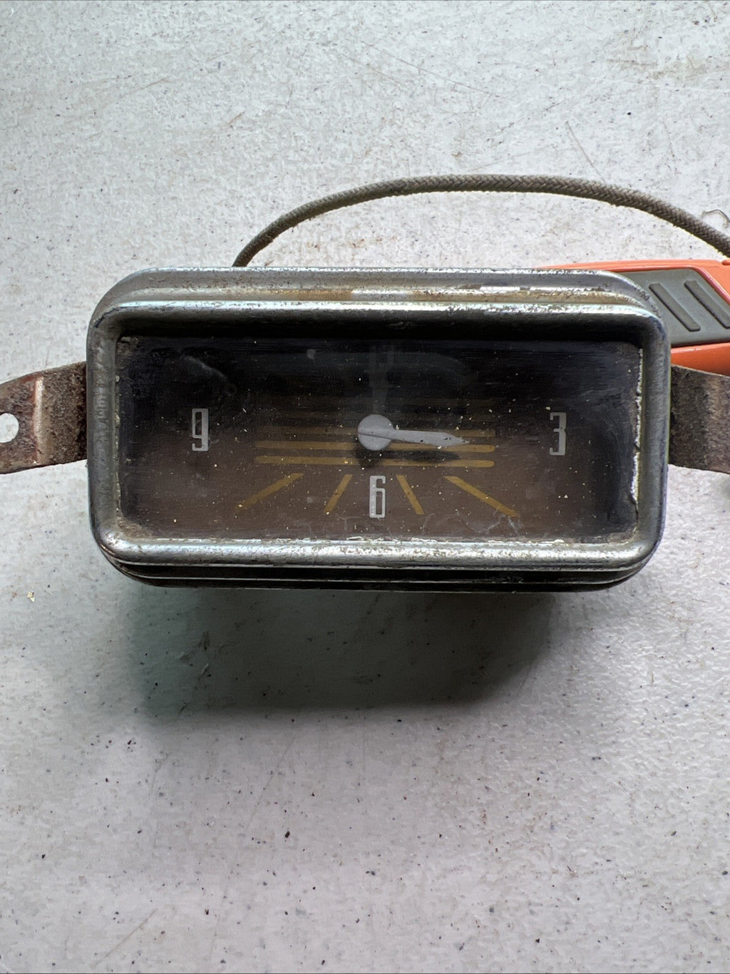 Rectangle Vintage Dashboard Clock Metal Retro Rare  Original0