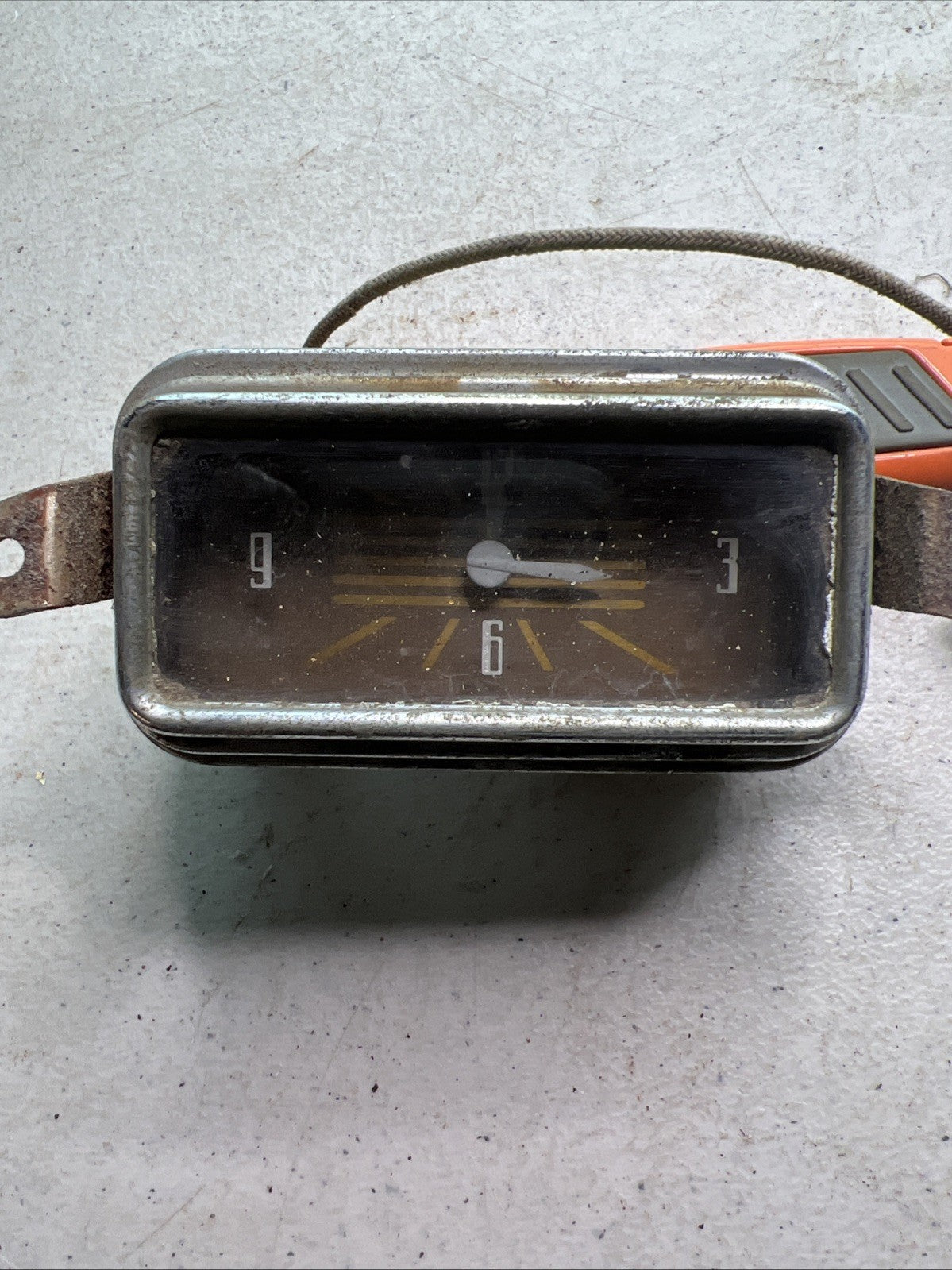 Rectangle Vintage Dashboard Clock Metal Retro Rare  Original0