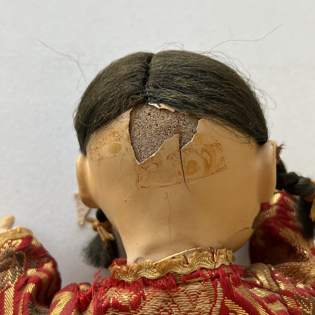 Vintage Japanese Ichimatcu Gofun Jointed Squeaker Voice Box Composition Doll 10”5