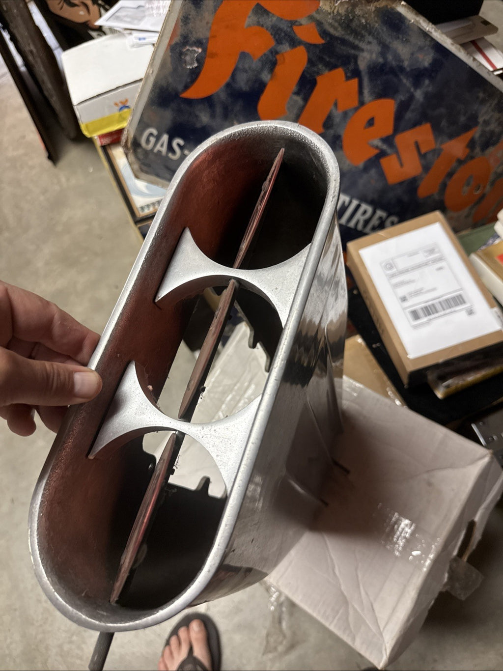 Hot Rod Dual Single Carb Polished Aluminum Bug Catcher Hood Air Scoop Rare8