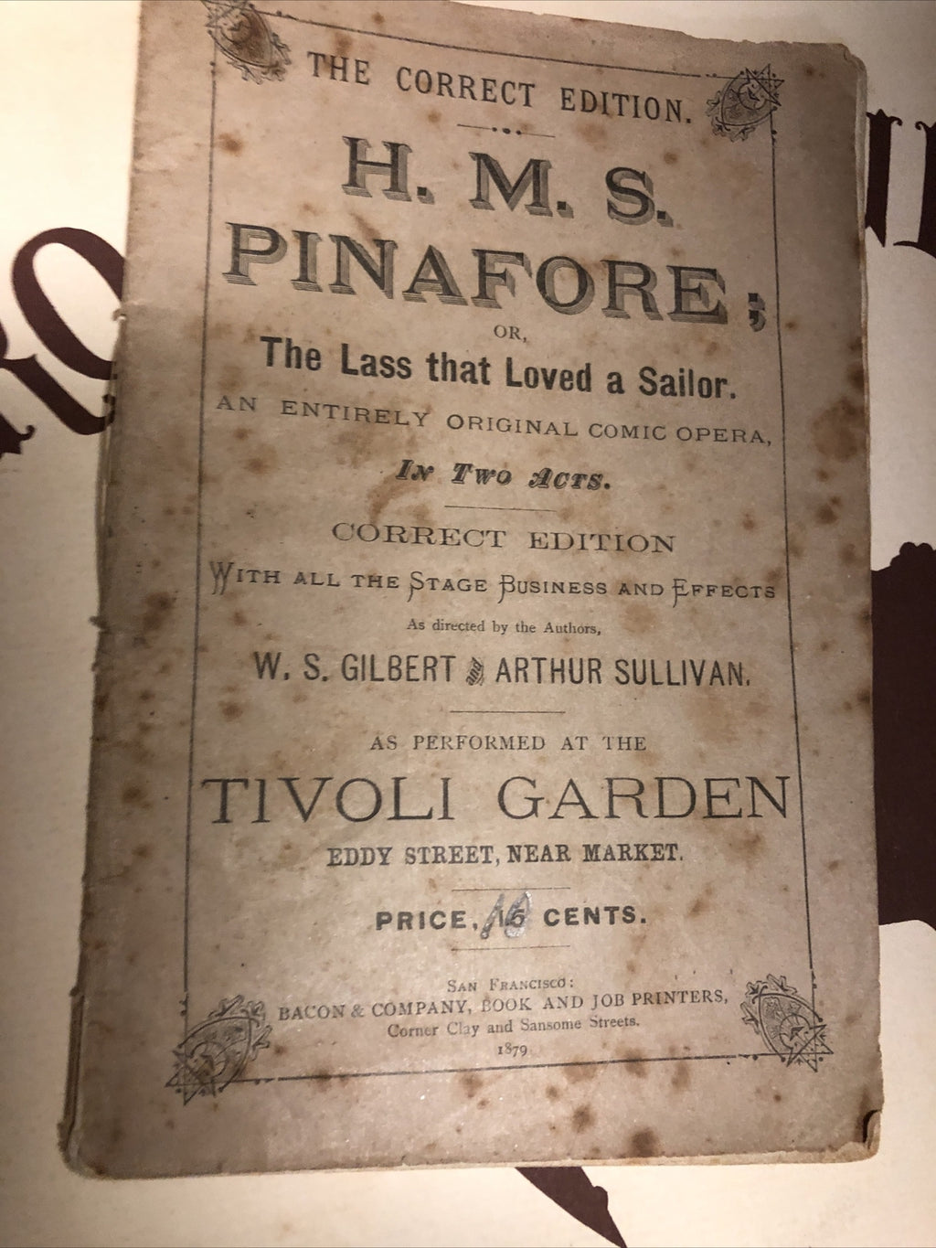 Lot 5: THE CHICAGO OPERA ASSOCIATION libretto Carmen by Georges Bizet And More4