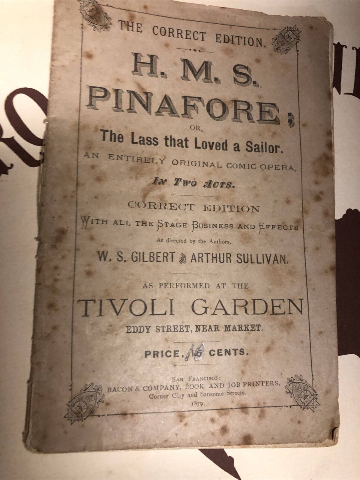 Lot 5: THE CHICAGO OPERA ASSOCIATION libretto Carmen by Georges Bizet And More4
