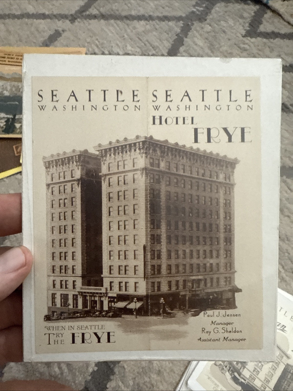 Ephemera Lot SEATTLE WASHINGTON 1920's Hotel Brochure Pamphlets Map Guides4