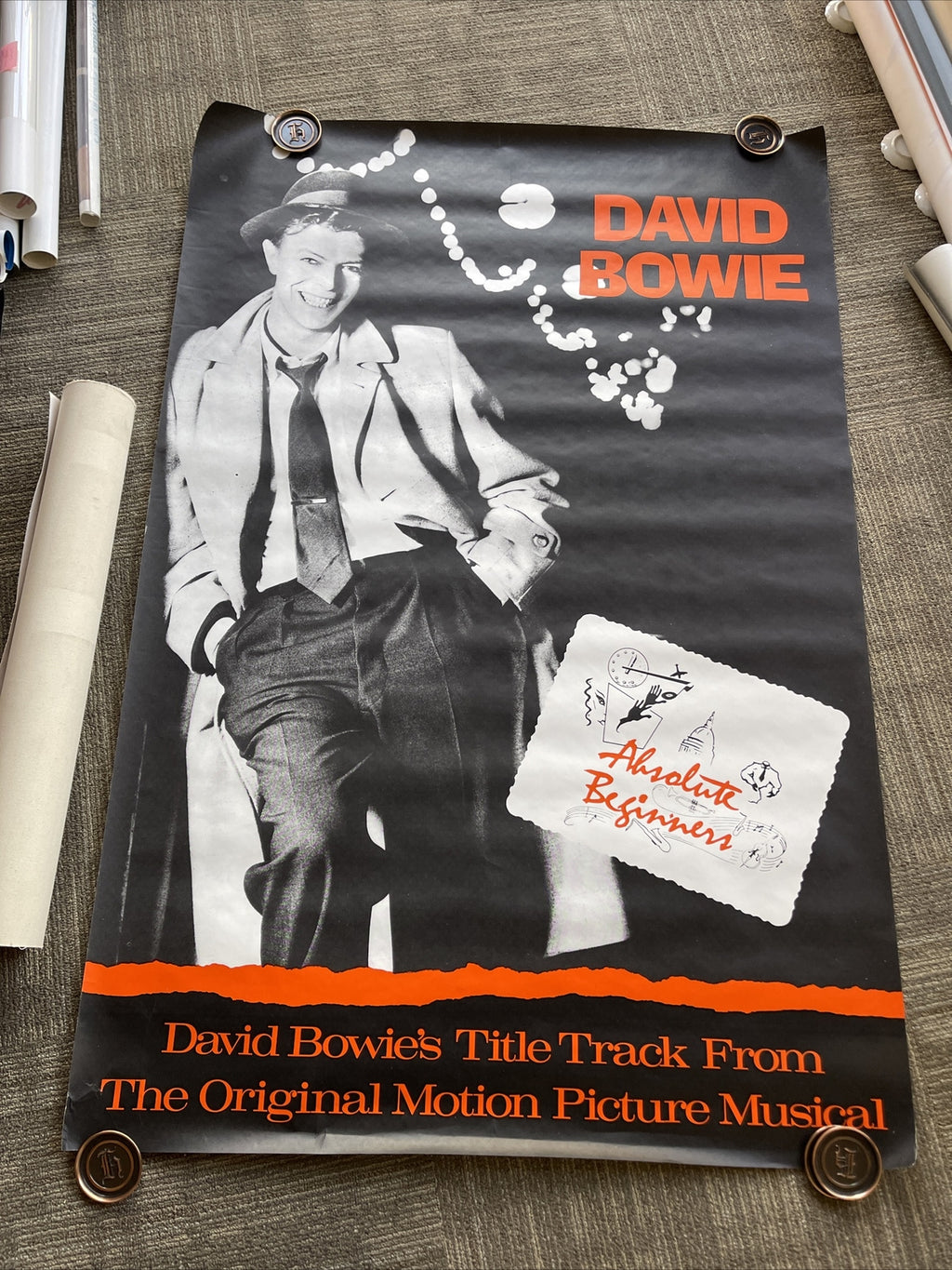 #166 1986 DAVID BOWIE Absolute Beginners Record  Subway Promo Poster 40” X 60”0