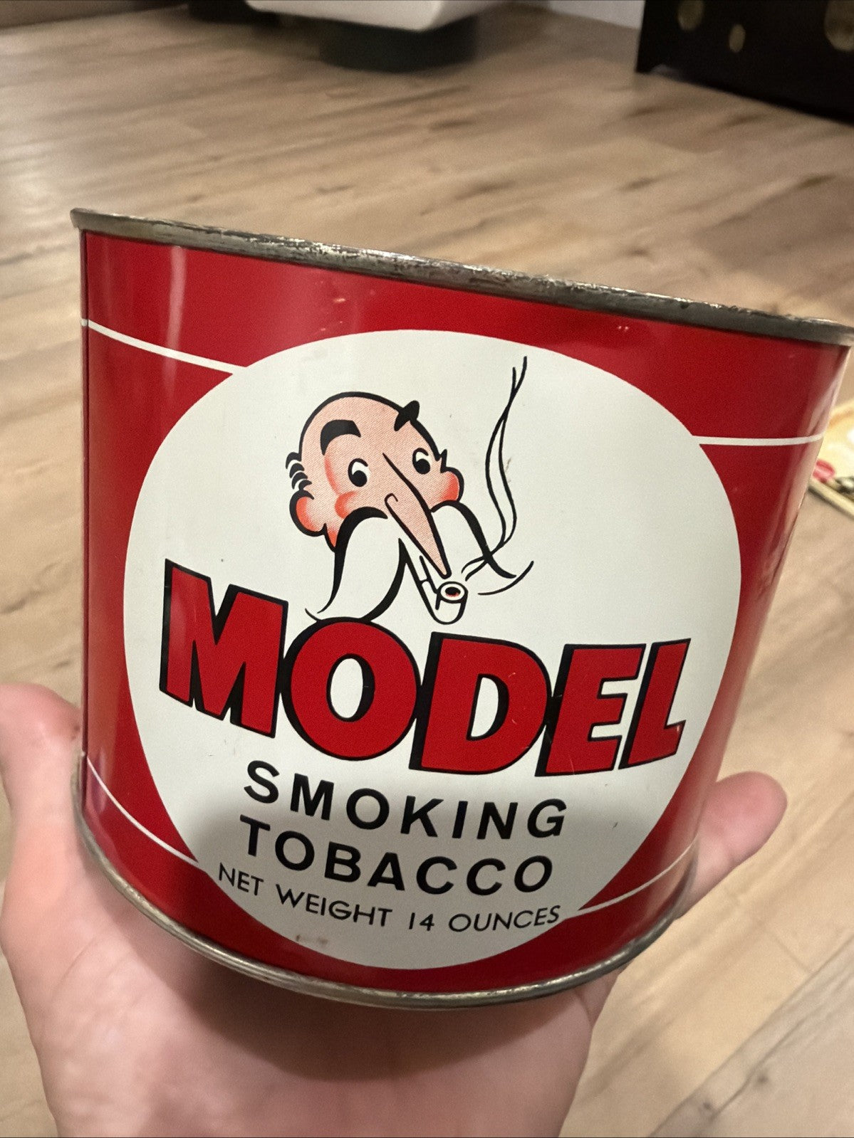MODEL EXTRA QUALITY SMOKING TOBACCO TIN EMPTY 14oz in great condition1