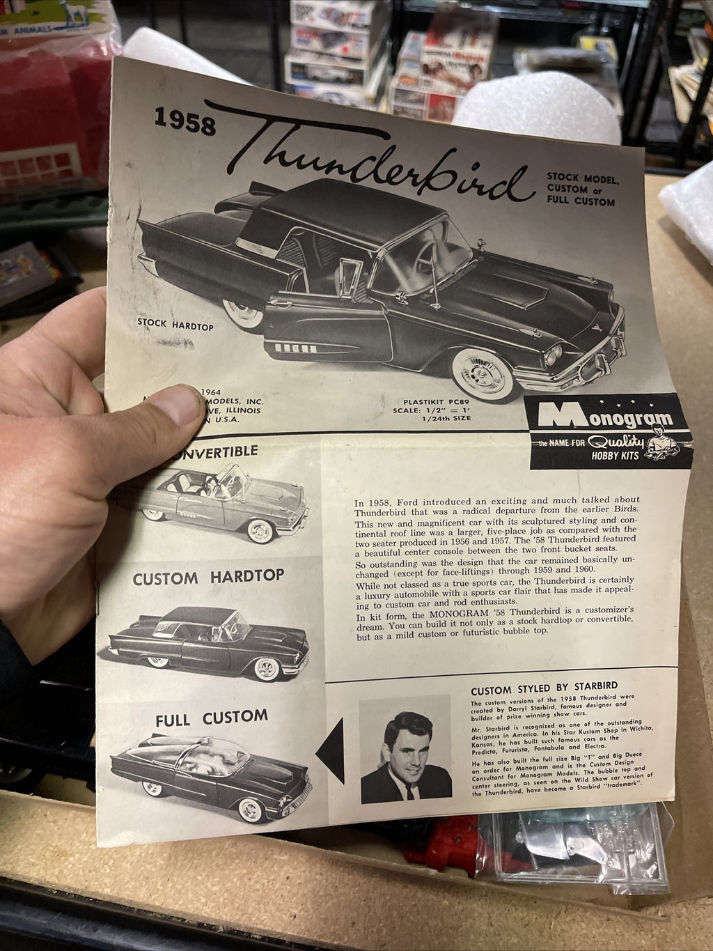 MONOGRAM 58 T-Bird model kit 1958 THUNDERBIRD VTG Bubble Top Model Car Parts Lot6