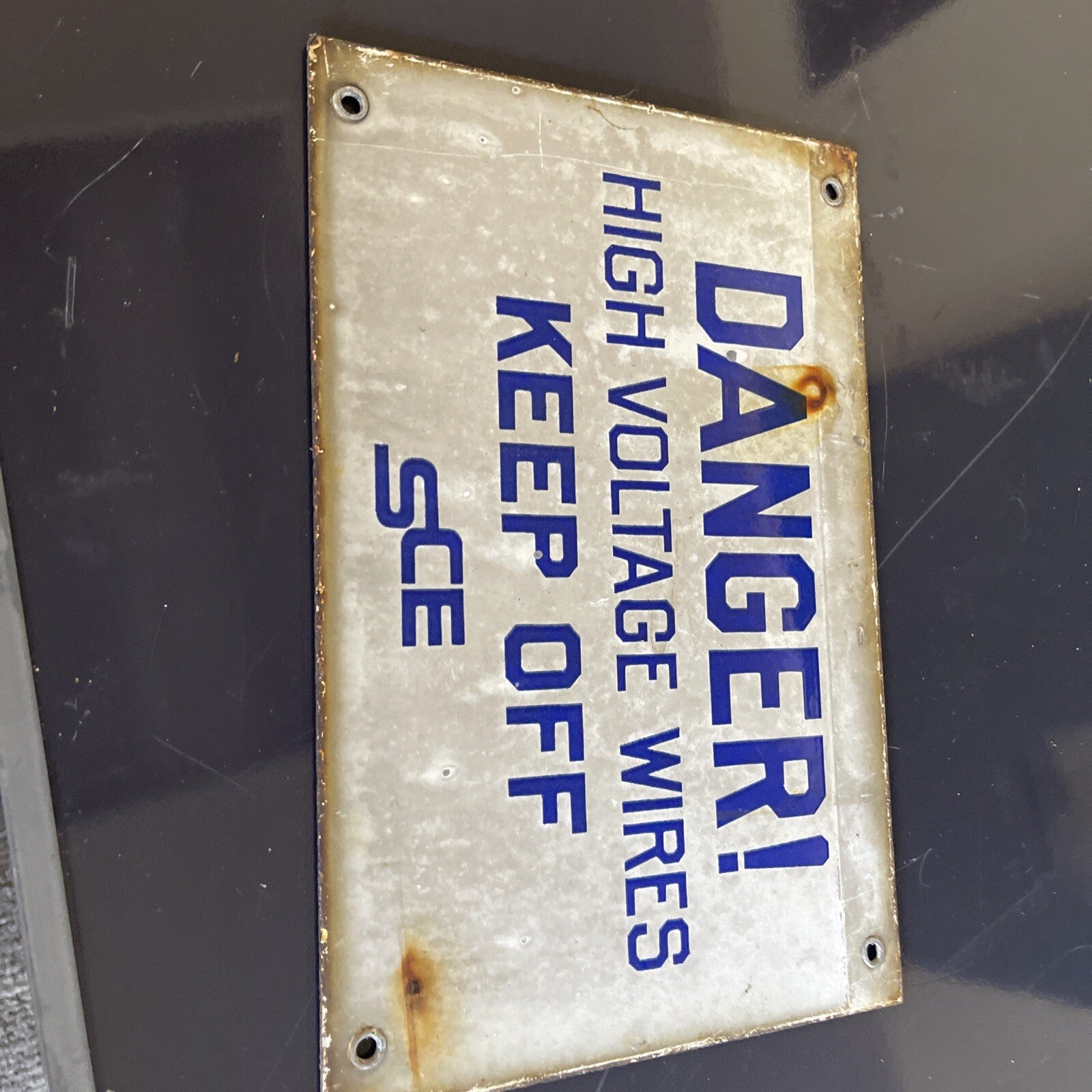 Early Porcelain Sign Danger High Voltage Keep Off Southern California Edison4