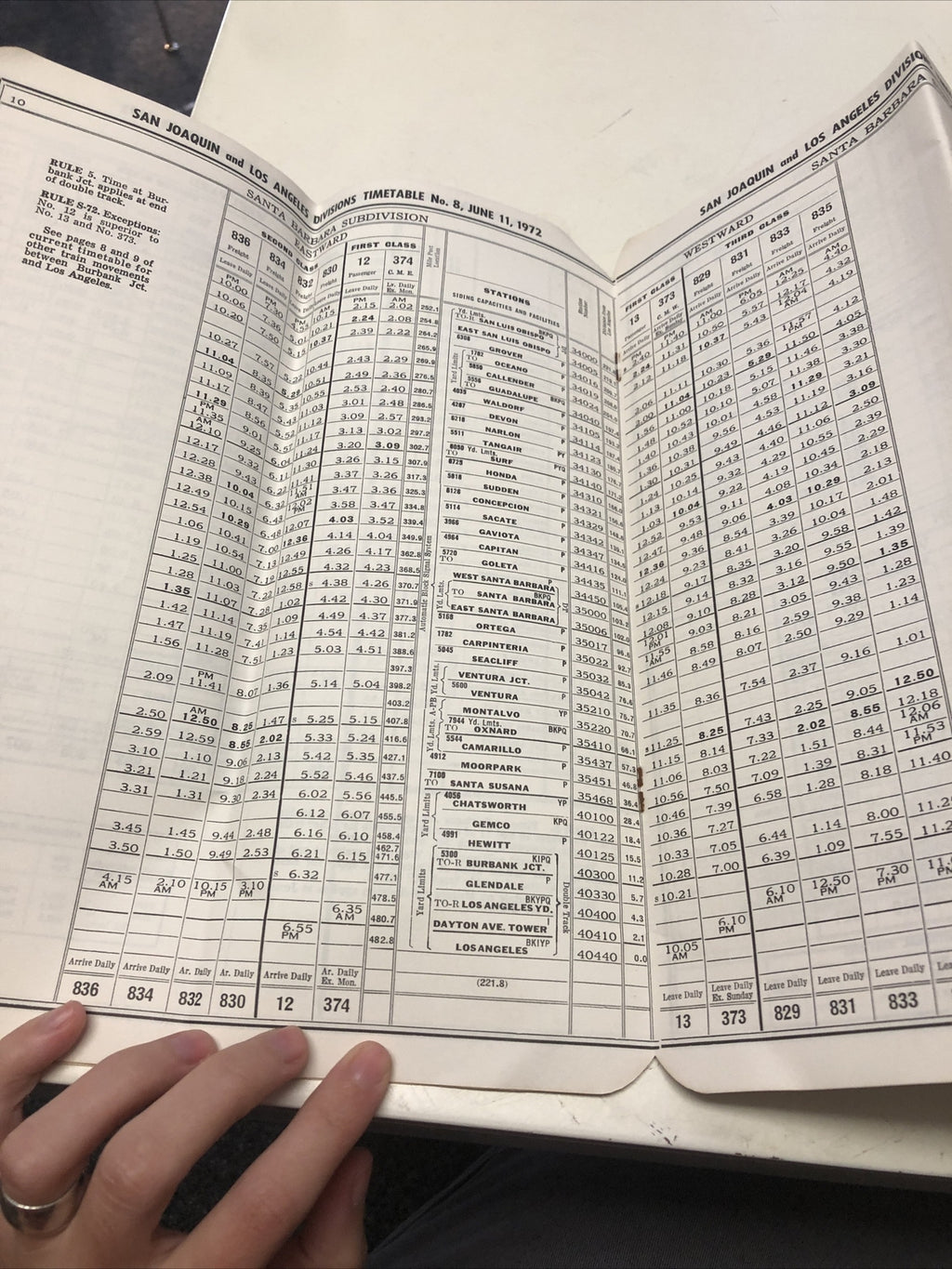 1971 Southern Pacific Company San Joaquin & Los Angeles Division Timetable #83