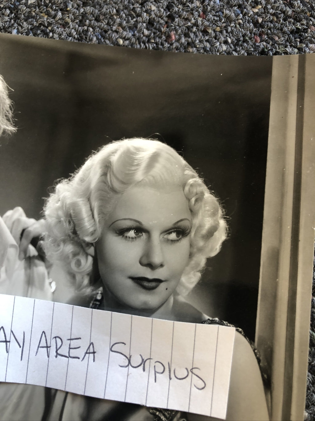 RARE Original Photo Of Wallace Beery & Jean Harlow Candid Black/White 8.5”x7”2