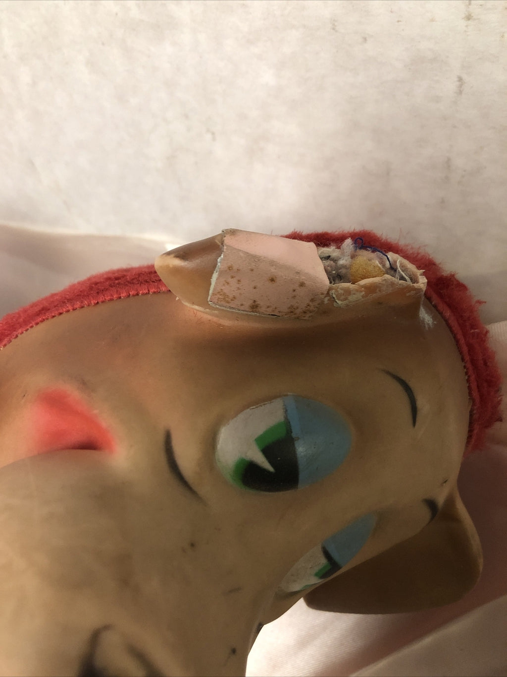 Vintage 1958 HUCKLEBERRY HOUND Plush Stuffed Toy Ear Is Torn1
