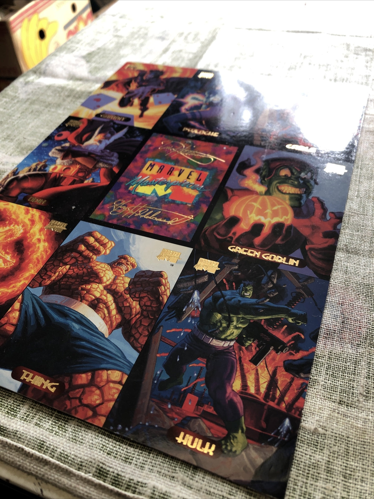 Vintage 1994 Marvel Masterpieces Uncut Sheet With 9 Cards5