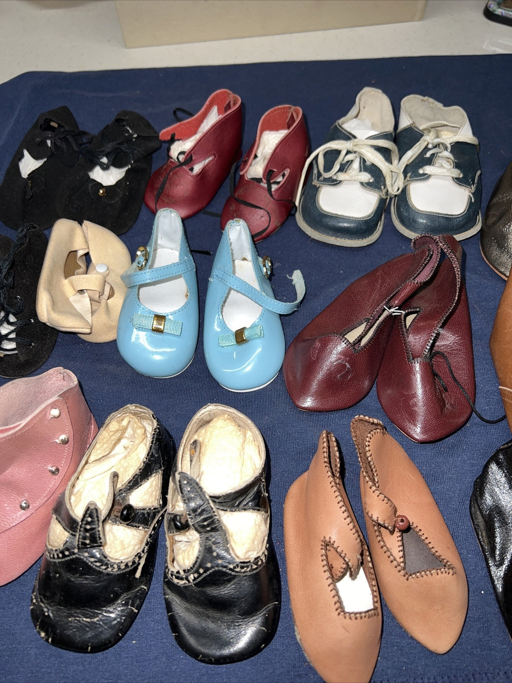Lot of 16 Vintage Antique Doll Shoes and Shoe Accessories 2