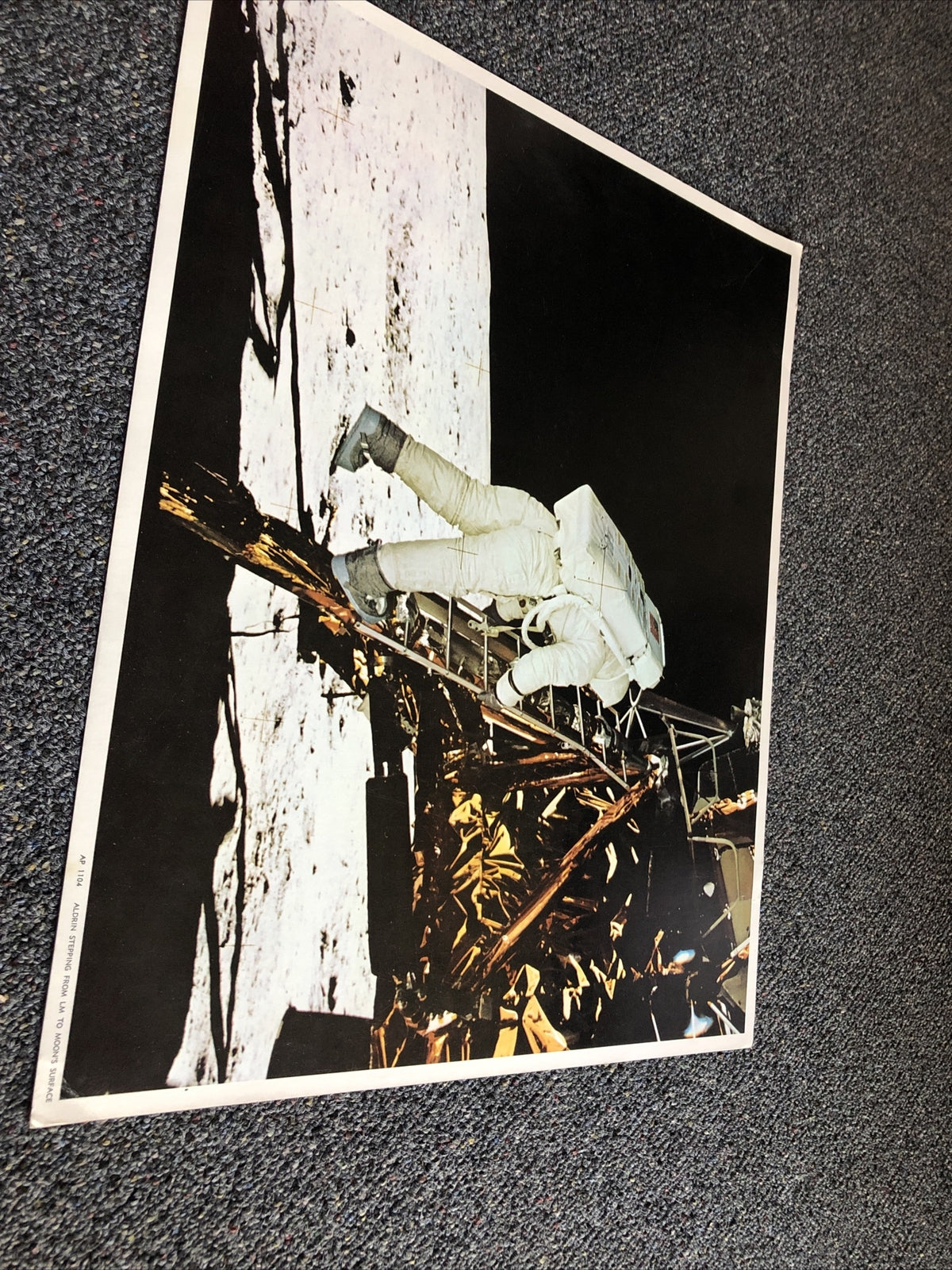 Buzz Aldrin stepping from the Lunar Module to the Moon's Surface NASA Apollo2