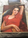 VINTAGE J. ERBIT PINUP ART PRINT 11”x9.5”0