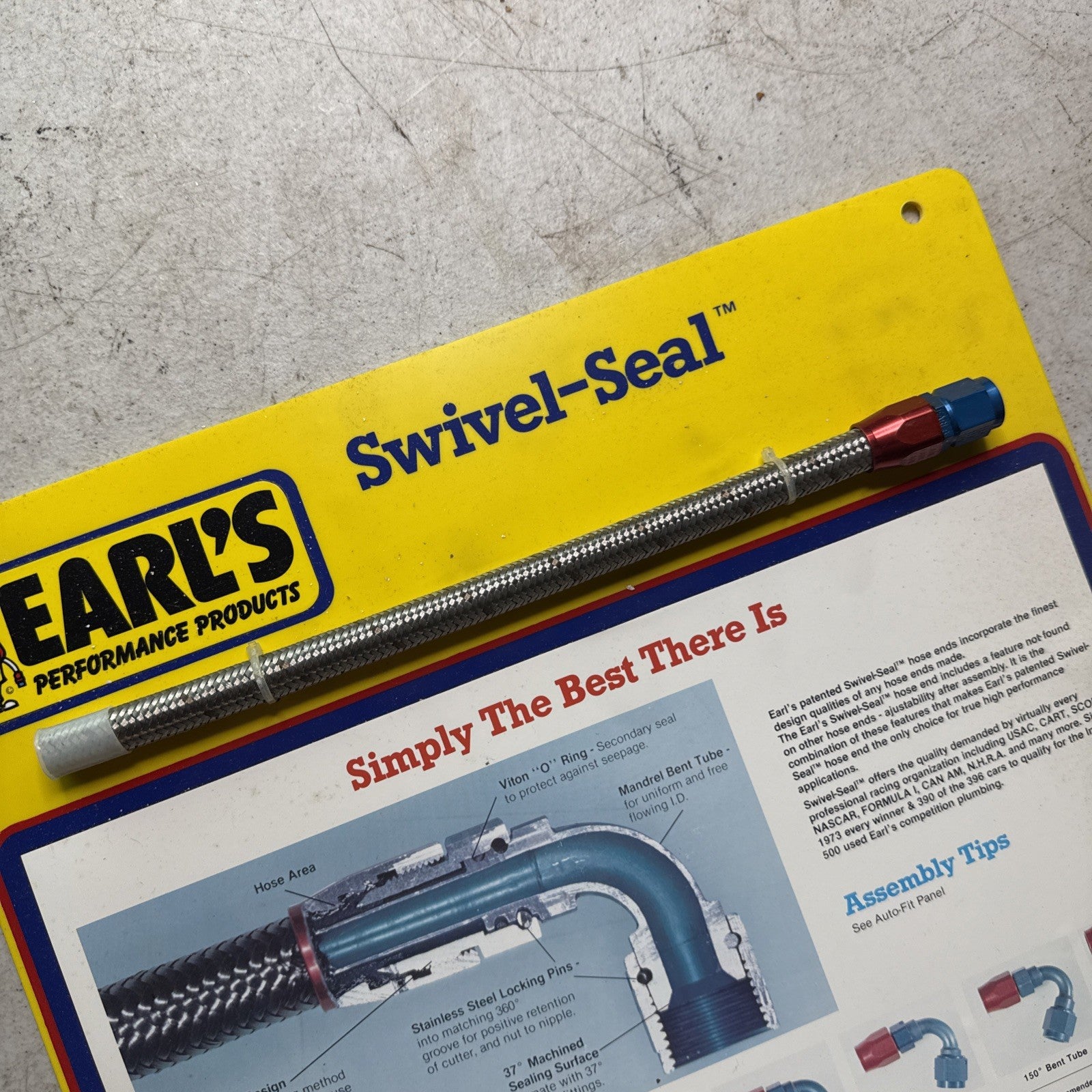 Vintage Earl’s Racing Display 15x15 – 1980s Swivel-Seal Hose Promo Sign3