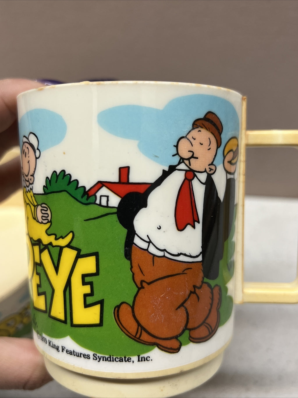 Vintage POPEYE the Sailor Plastic Cup OLIVE OYL S'WEA PEA WIMPY 19793