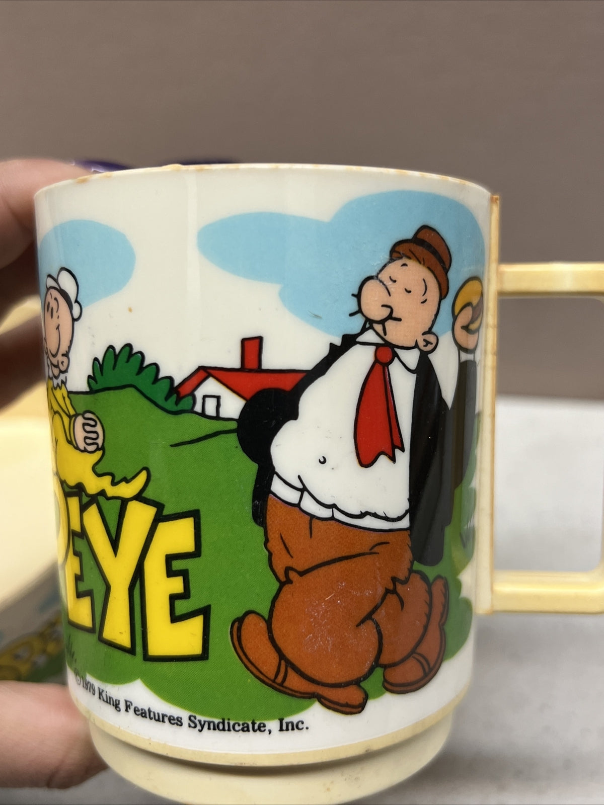 Vintage POPEYE the Sailor Plastic Cup OLIVE OYL S'WEA PEA WIMPY 19793