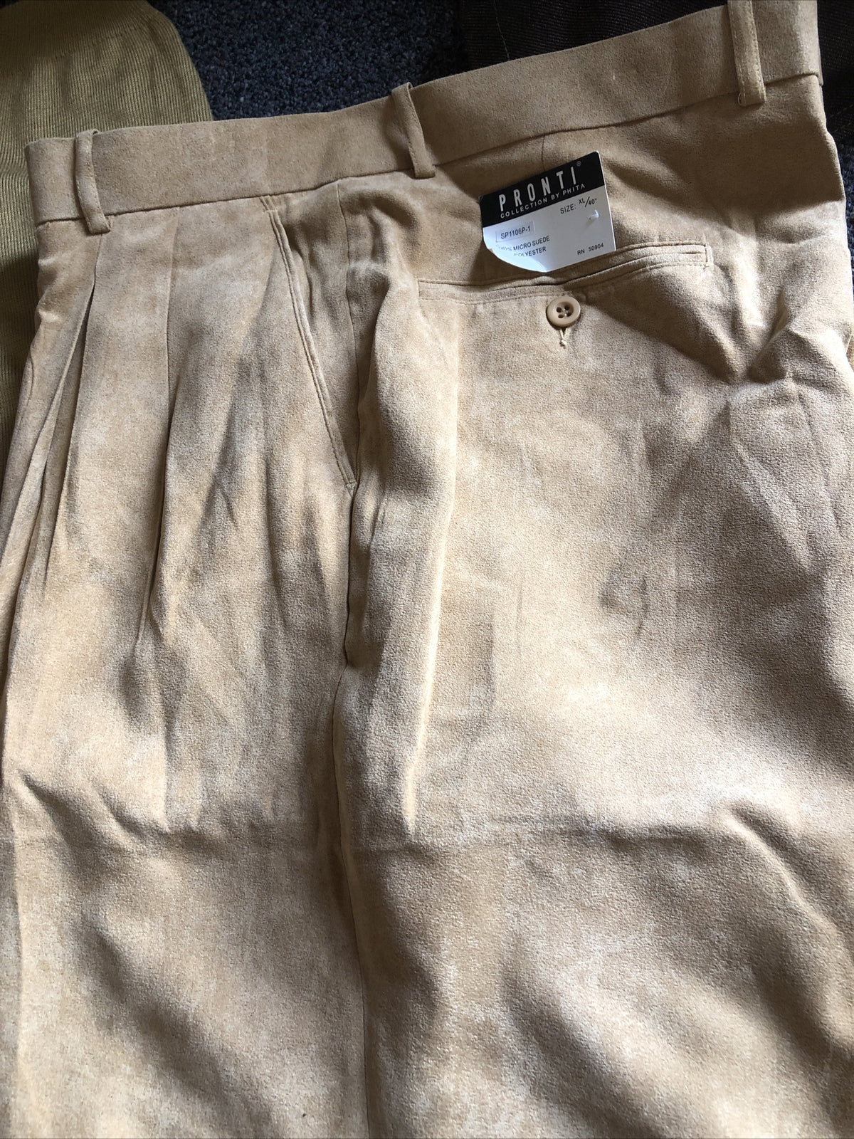 Vintage 90’s NOS Pronti Mens Beige Casual Set Sweatshirt Size L & Pants XL/40”1