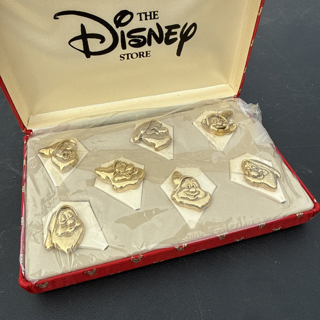 Disney 3D Gold Tone Snow White Seven Dwarfs In Original Box pin set of 7 pins1