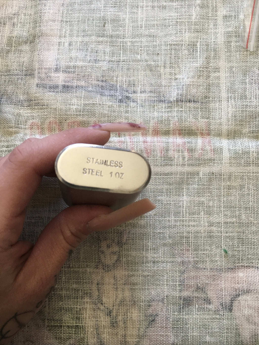 Vintage Travel Flask Stainless Steel 1 oz2