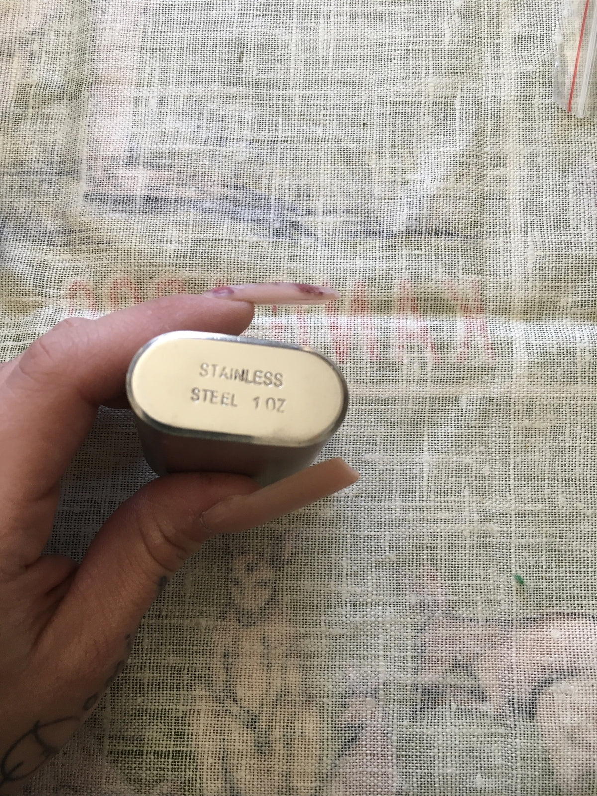 Vintage Travel Flask Stainless Steel 1 oz2