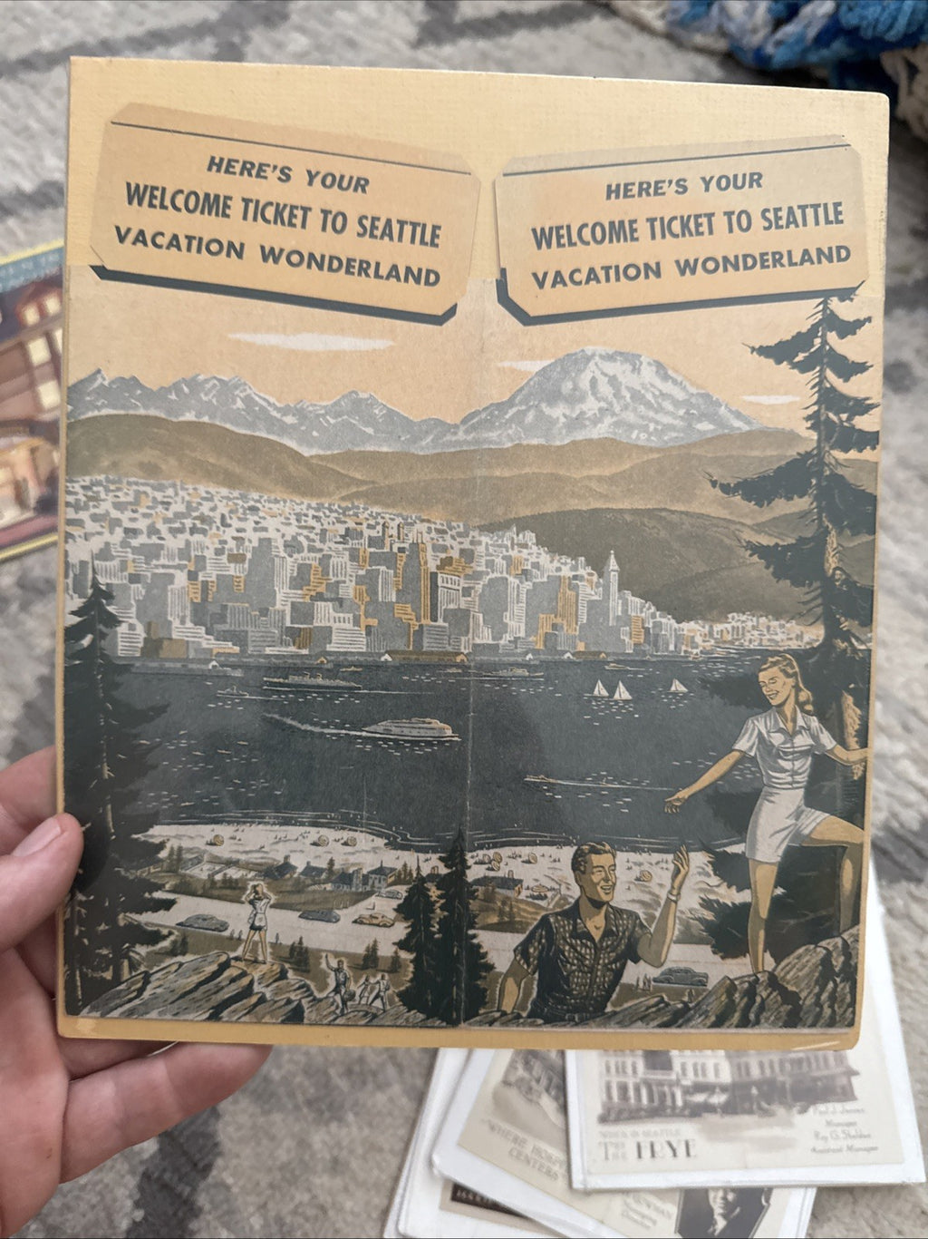 Ephemera Lot SEATTLE WASHINGTON 1920's Hotel Brochure Pamphlets Map Guides5